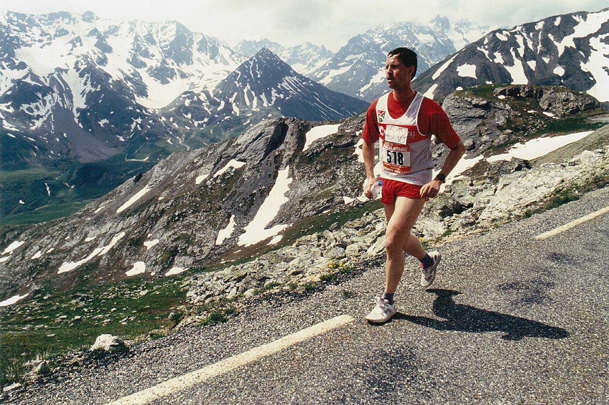 Michael Schwelnus 1997 am Col du Galibier beim Course Napoleon